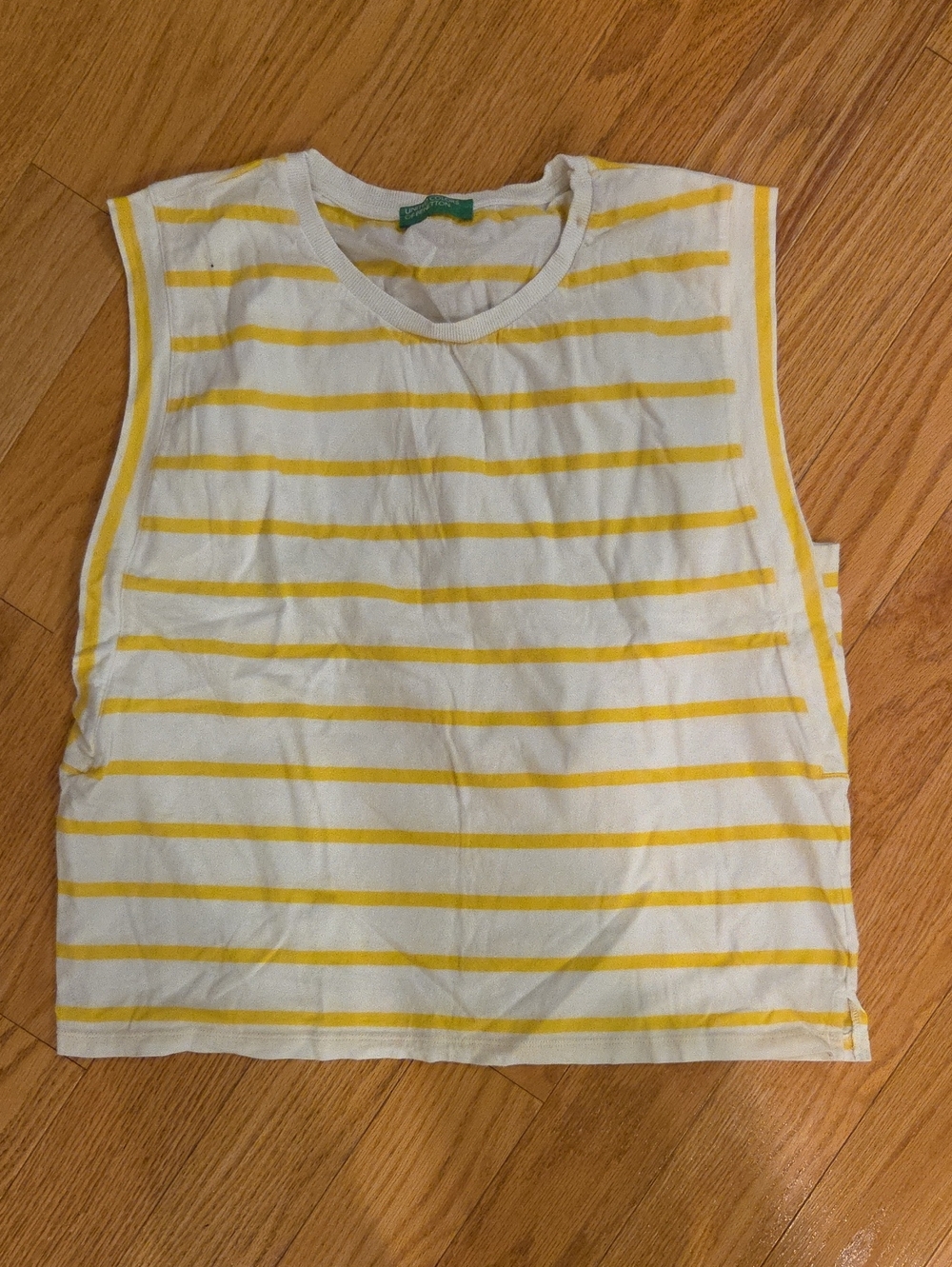 United Colors of Benetton Yellow Stripe Sleeveless Top
